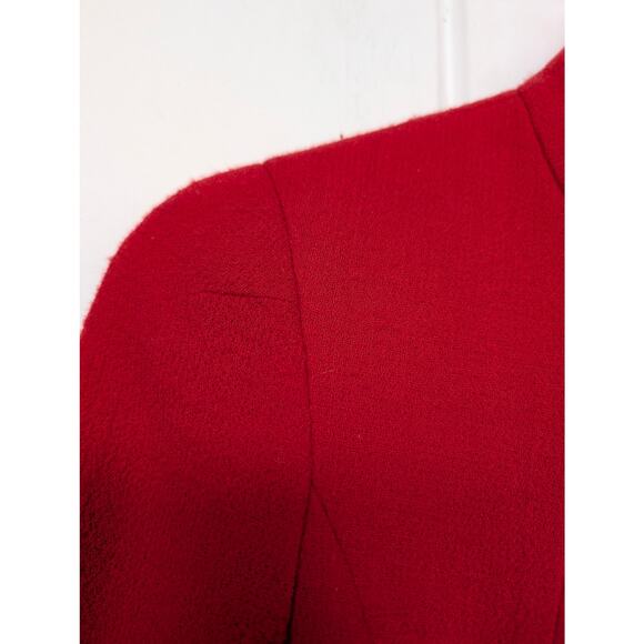 Alexander Mcqueen Red Wool Flounce Coat 38 - Picture 8 of 16